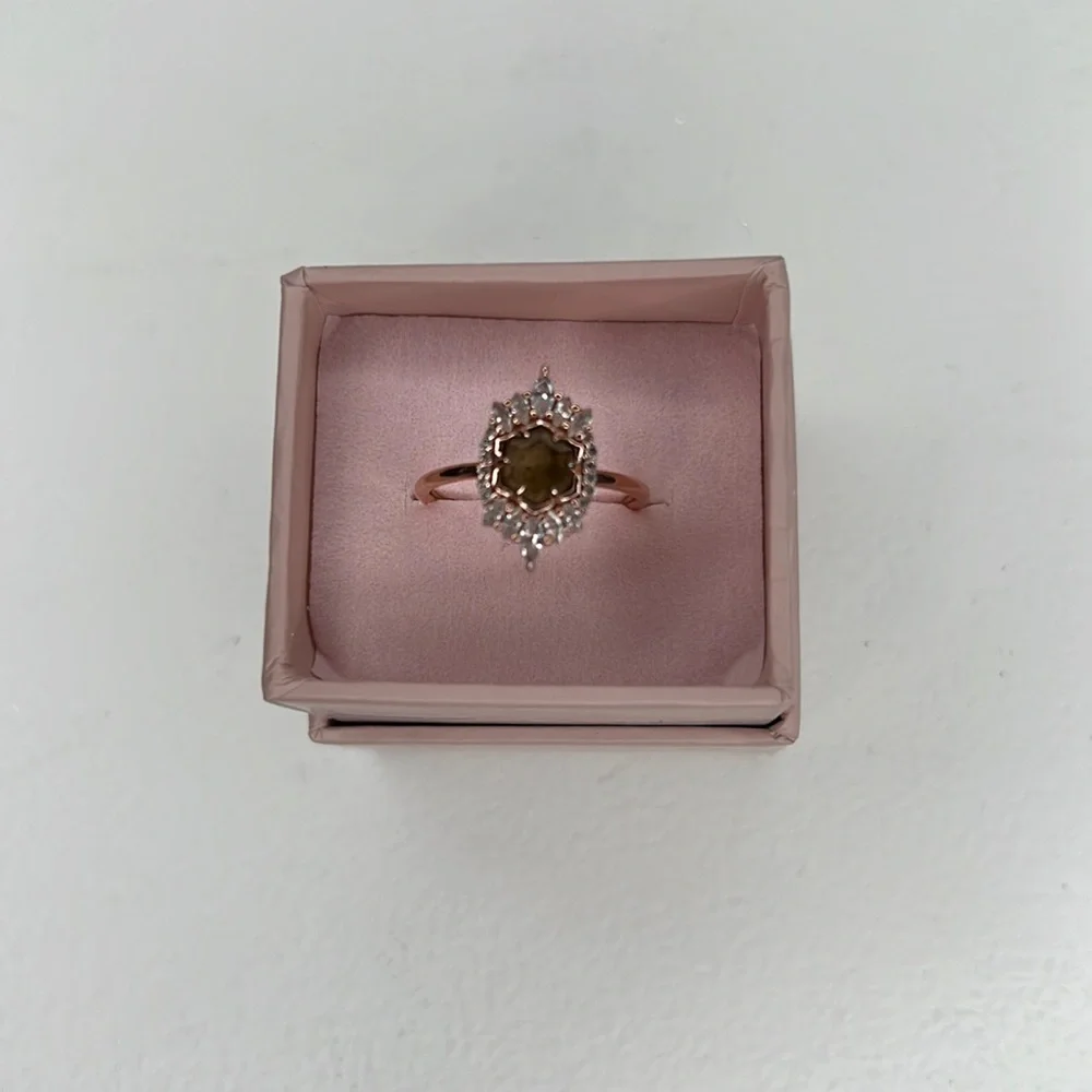 Local Eclectic Medina Labradorite Rose Gold ring size 8